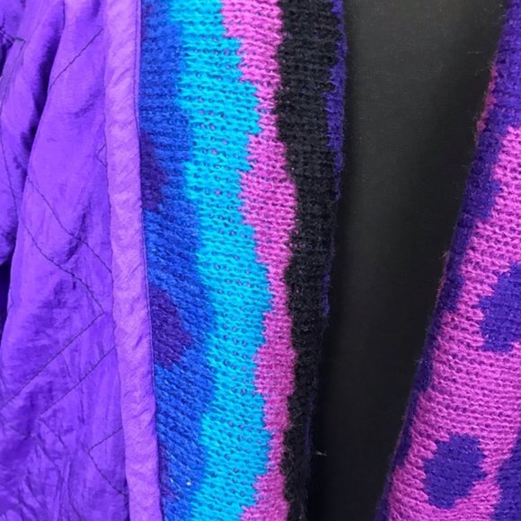 1980’s Vintage colorful Purple Jennifer Chase Reversible Jacket - Picture 6 of 8